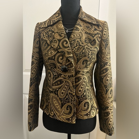 KASPERS Gold & Black Blazer Sz 4P - Picture 1 of 5